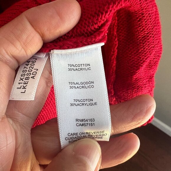 Karl Lagerfield Womens Eiffel Tower Bow Sweater LARGE Red Long Sleeve - Picture 7 of 11